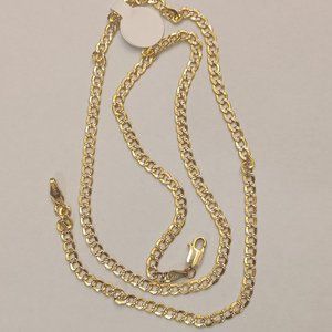 14kt real gold cuban daimond cut chain 20 inches